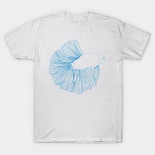 Beta Fish Line Art T-Shirt